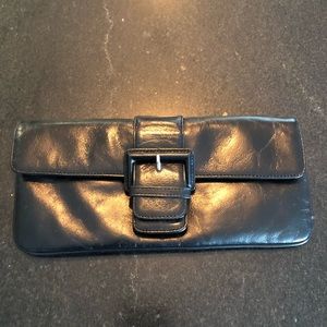 Black leather bag